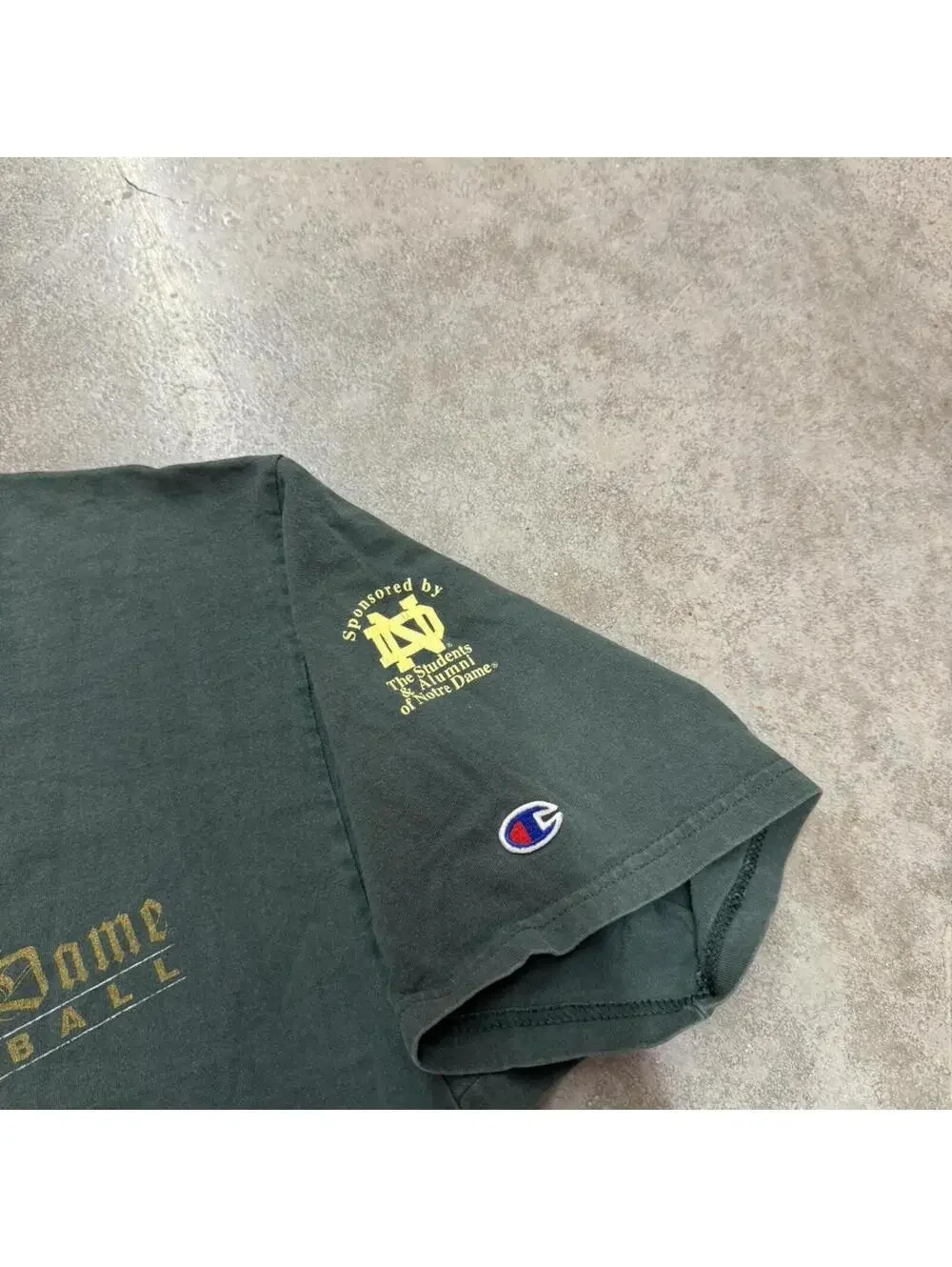 vintage university of notre dame fighting irish collegiate champion green shirt - Picture 5 of 5
